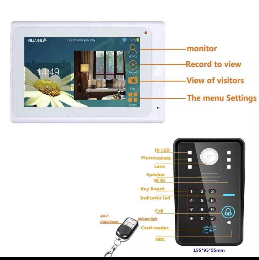 7” WiFi Visual Intercom Doorbell