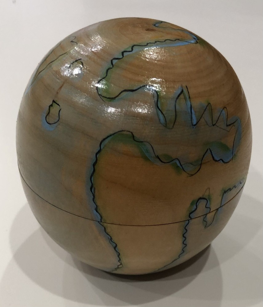 Wooden World Globe With 8 Multicultural Figurines Handpainted
