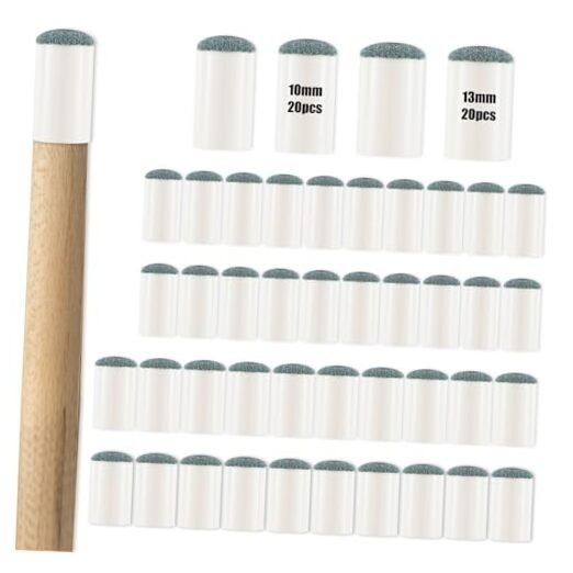 40PCS Slip on Pool Stick Tips, 2 Sizes Premium Pools Cue Tip Replacement Kit,