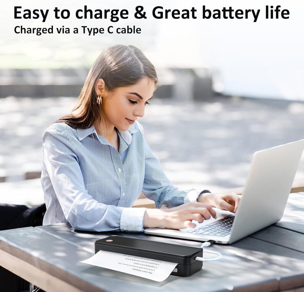 PD-A4 Printer & 7 Rolls Paper & Carry Case