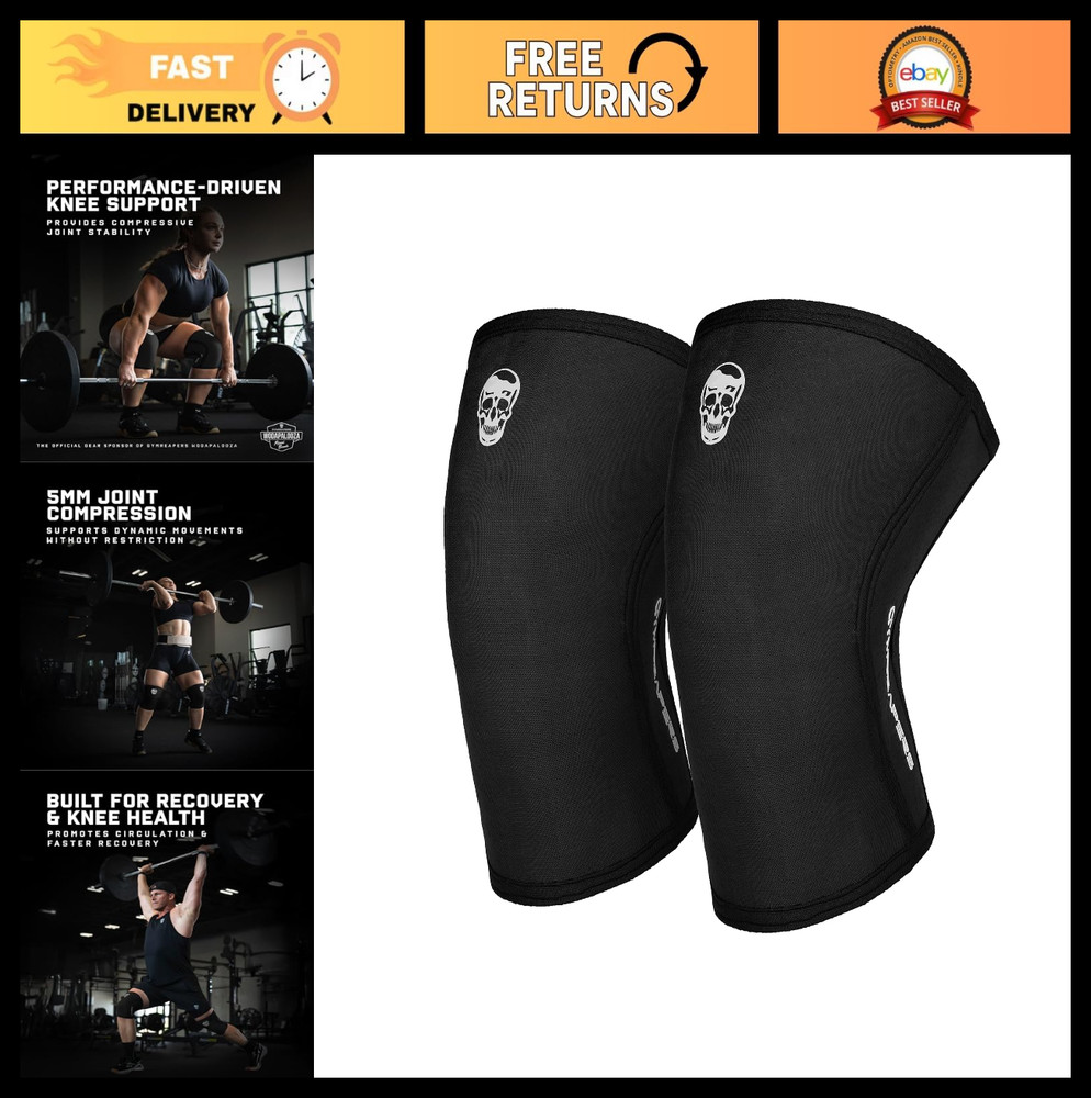 5MM Knee Sleeves for Weightlifting, Squats & Powerlifting - Compression Support,