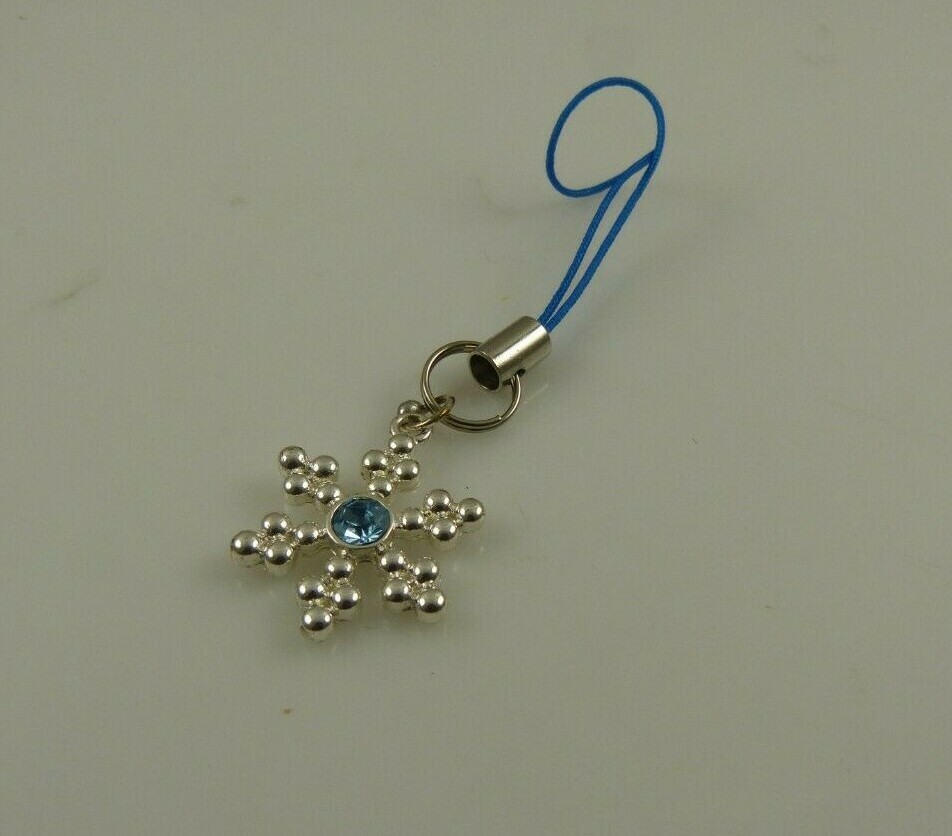 snowflake crystal cell phone purse charm