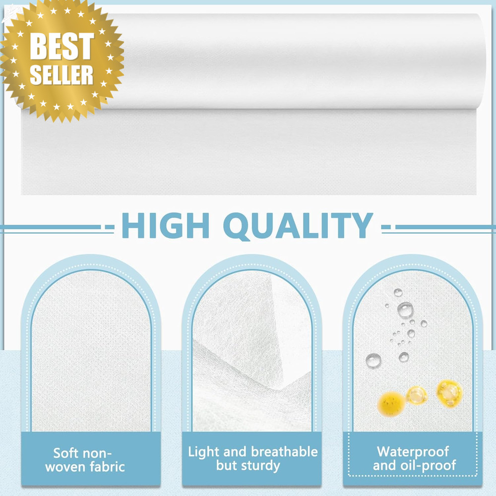 Massage Table Paper Rolls 2 Pack Non Woven Waterproof Bed Sheets White