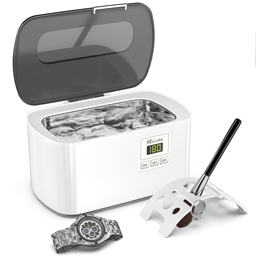 Sonic Cleaning Machine for Jewelry, Glasses & Watches - Compact 600ml Solution