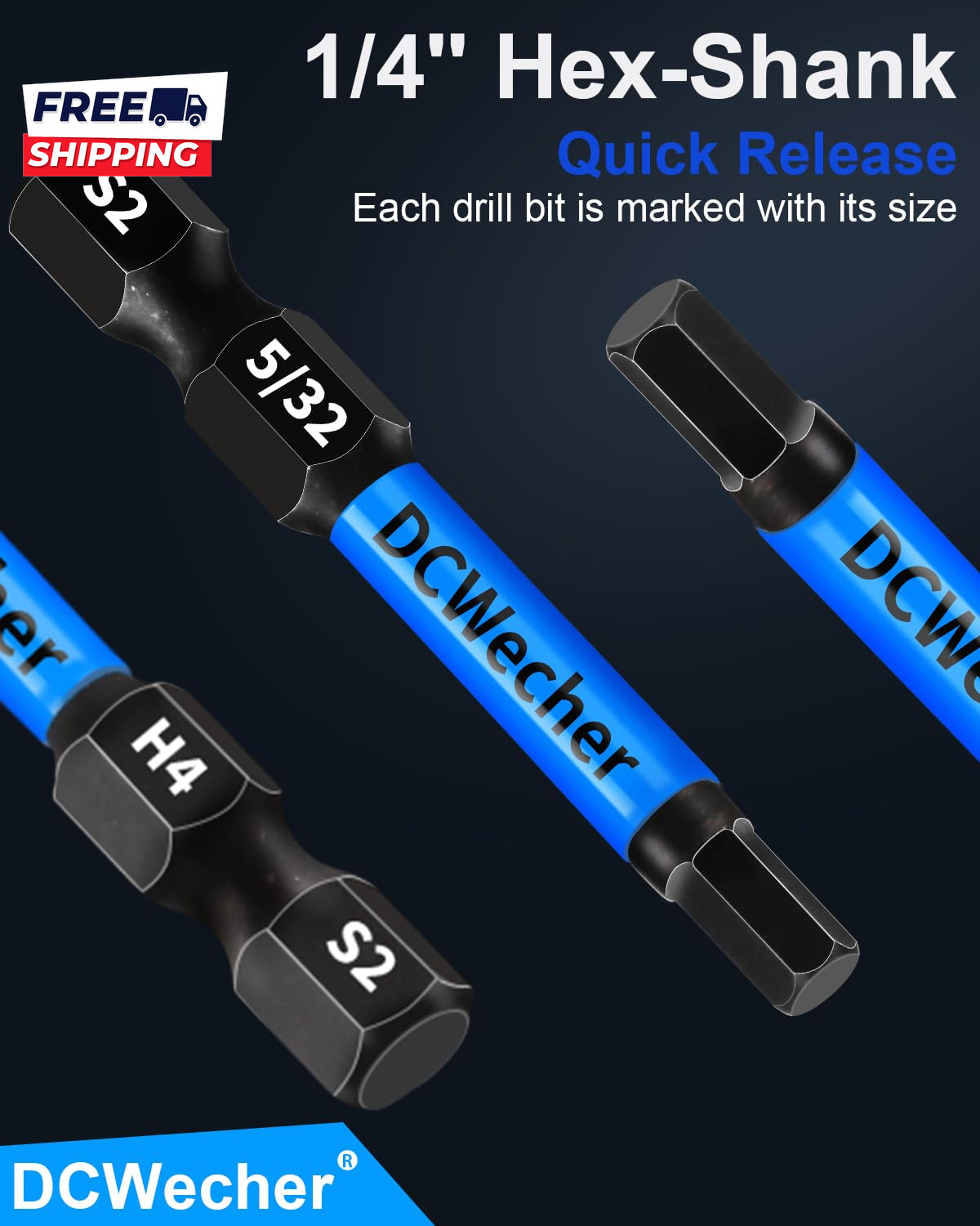 20-PCS Allen Key/Allen Wrench Drill Bit Set Impact Hex Bits (Metric & SAE) 2 Inc