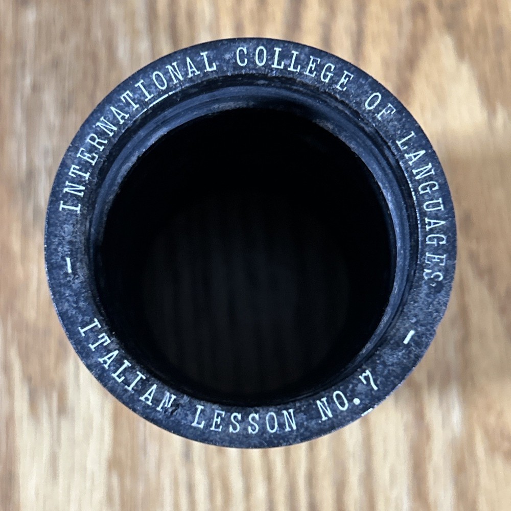Edison Cylinder Record Italian Lesson No 7 ICS Language System Untested