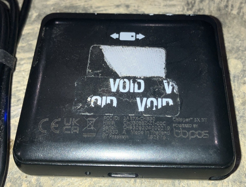 BBPOS Chipper 3X BT Bluetooth Card Reader W/ USB-C Cable TESTED (QTY AVAILABLE)