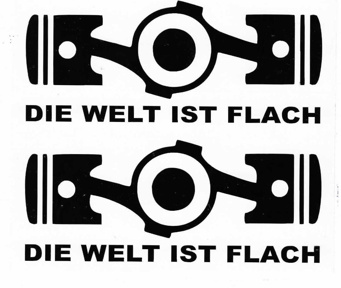 THE WORLD IS FLAT - THE WORLD IS FLAT Decal Sticker Boxer Engine 2x Tuning