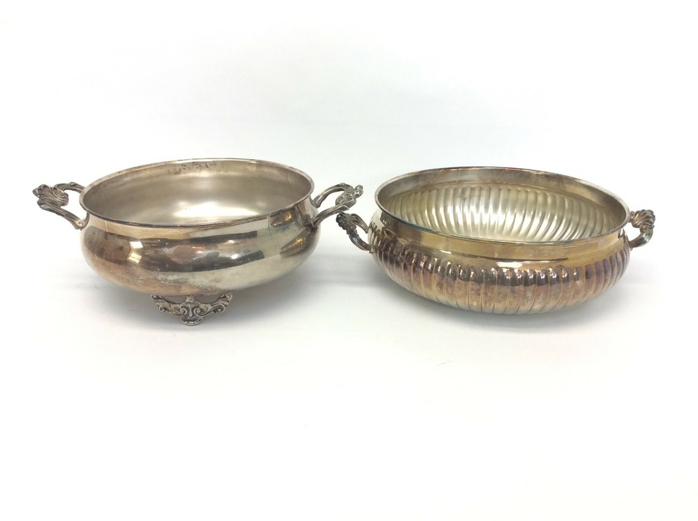 Used Meneses Orfebres Spain Kent Silversmith EP Brass Silverplate Serving Bowls