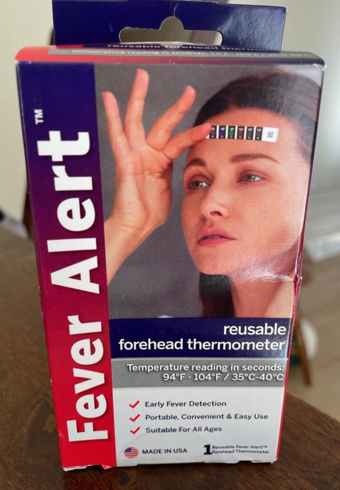Fever Alert Reusable Forehead Thermometer Strip NEW temperature reading 