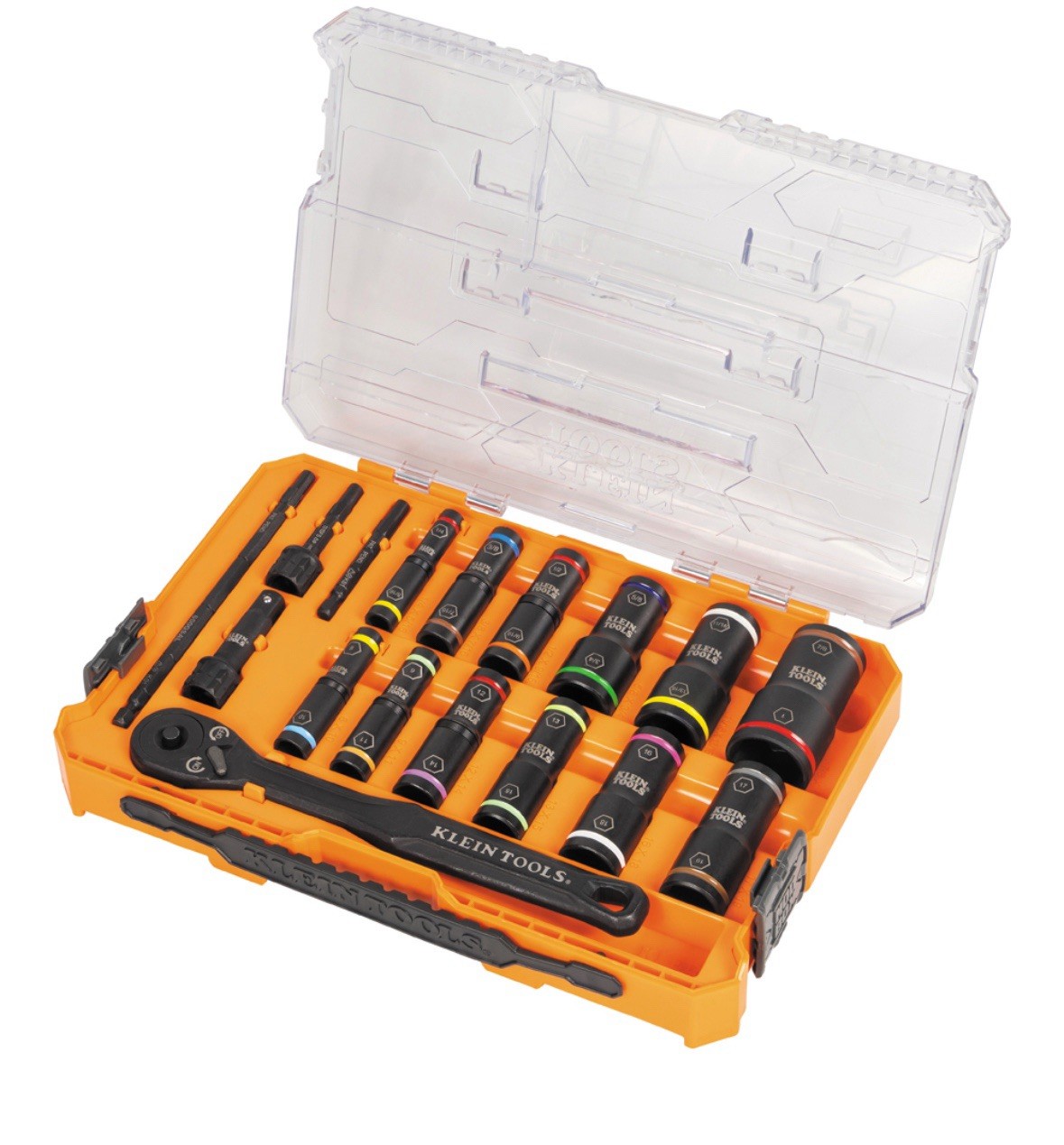 Klein Tools 65626 Flip-24 Deep-Well Heavy-Duty Impact Socket Set SAE/Metric NEW