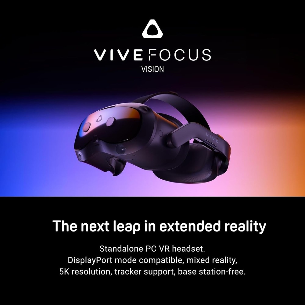 HTC Vive Focus Vision — Mixed Reality and PC VR Headset + Controllers — Consumer