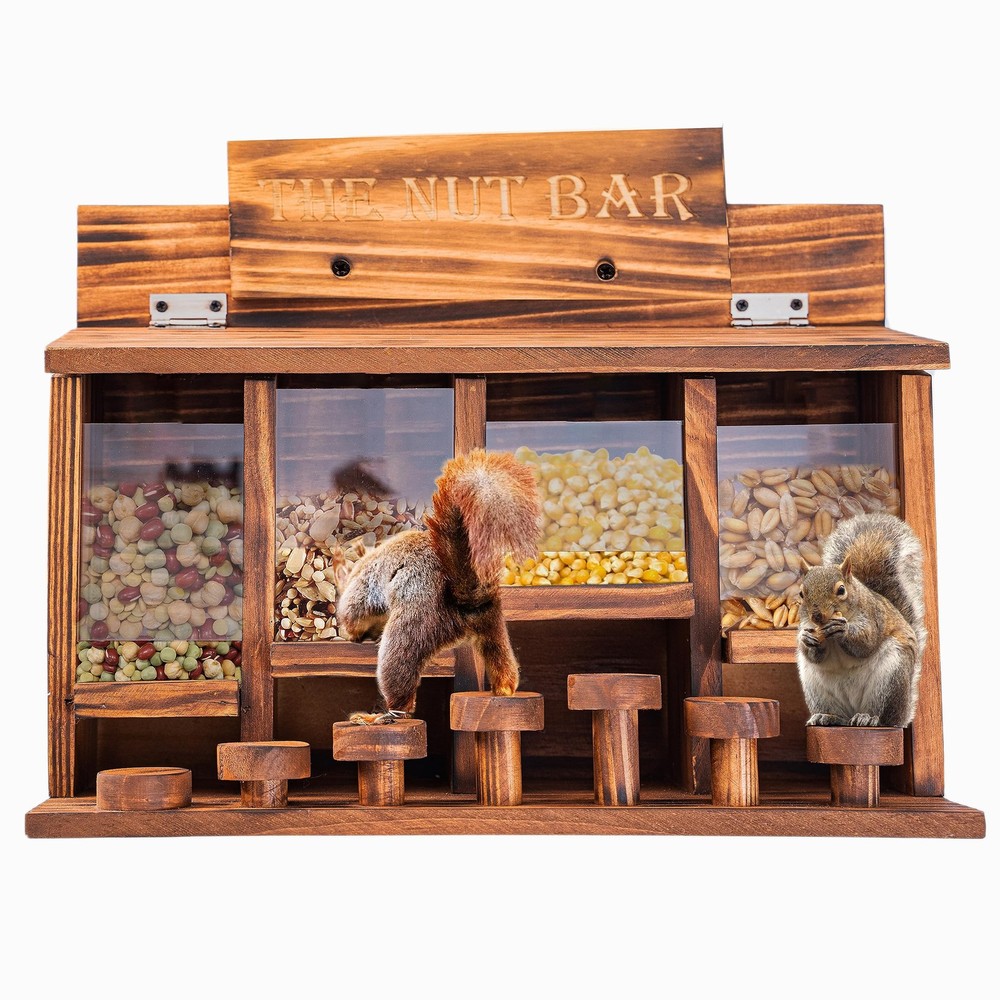 Squirrel Feeder Table Wooden Squirrel Picnic Table Feeder Durable Squirrel Feede