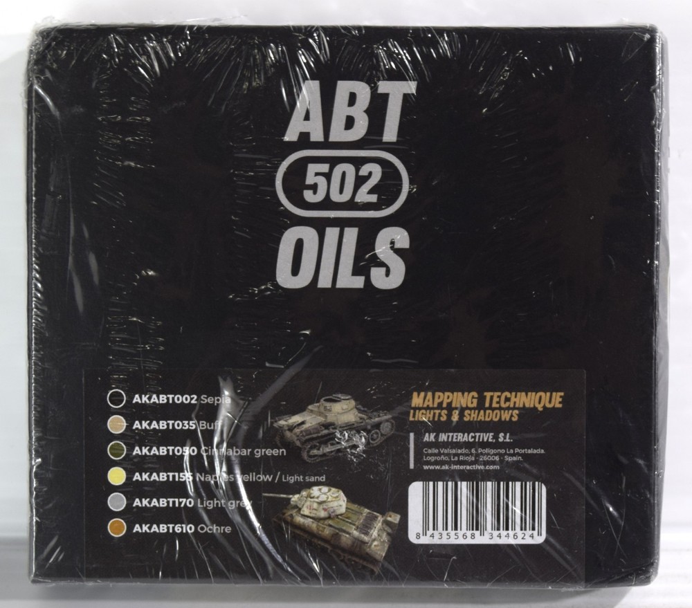 AK-Interactive ABT502 Oils Mapping Technique Lights & Shadows Paint Set AKABT303