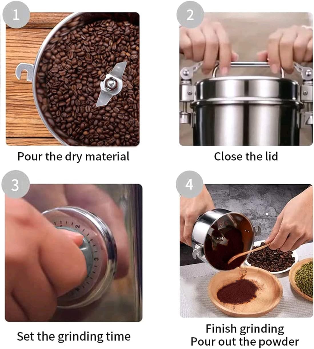 750g High Speed Electric Grinder Cereals Corn Flour Pulverizer Powder Machine