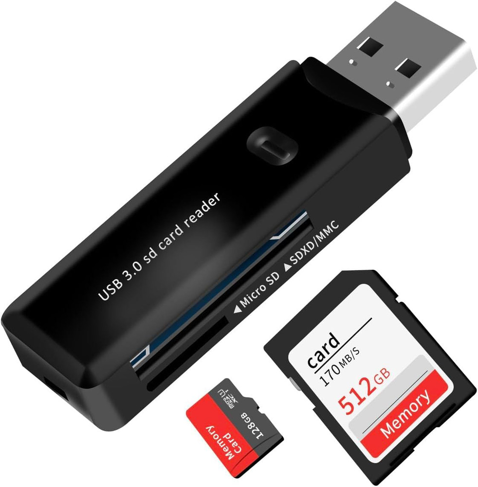 USB 3.0 SD/TF Card Reader - High-Speed Multi Memory Card Adapter for PC, Laptop,