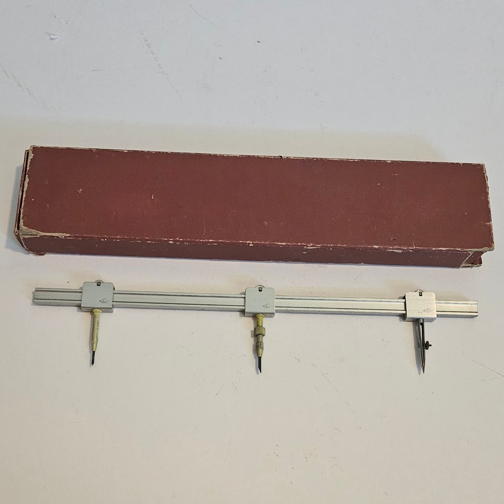 Vintage Bruning U.S.A 13" Beam Compass Drafting Tool 1834