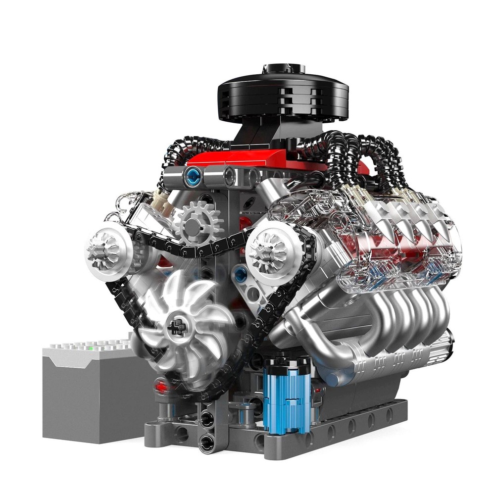 V8 Engine Motor Engineering Model Toy for Creative Build and Design Enthusiasts