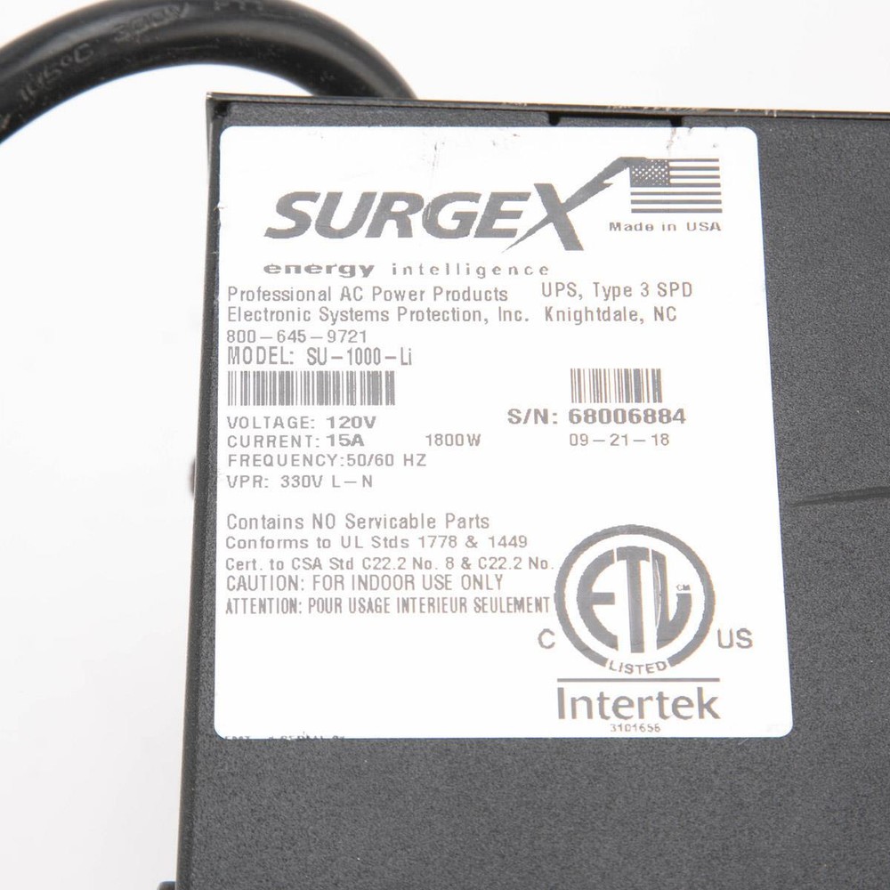 RAXXESS SURGEX SU-1000-LI LINE UPS