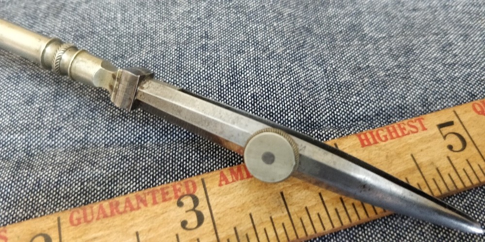 Vintage drafting Pen with white handle Bone?