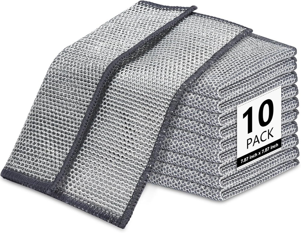 10pcs Multipurpose Wire Miracle Cleaning Clothes Thickened Cleaning Sponge Scrub