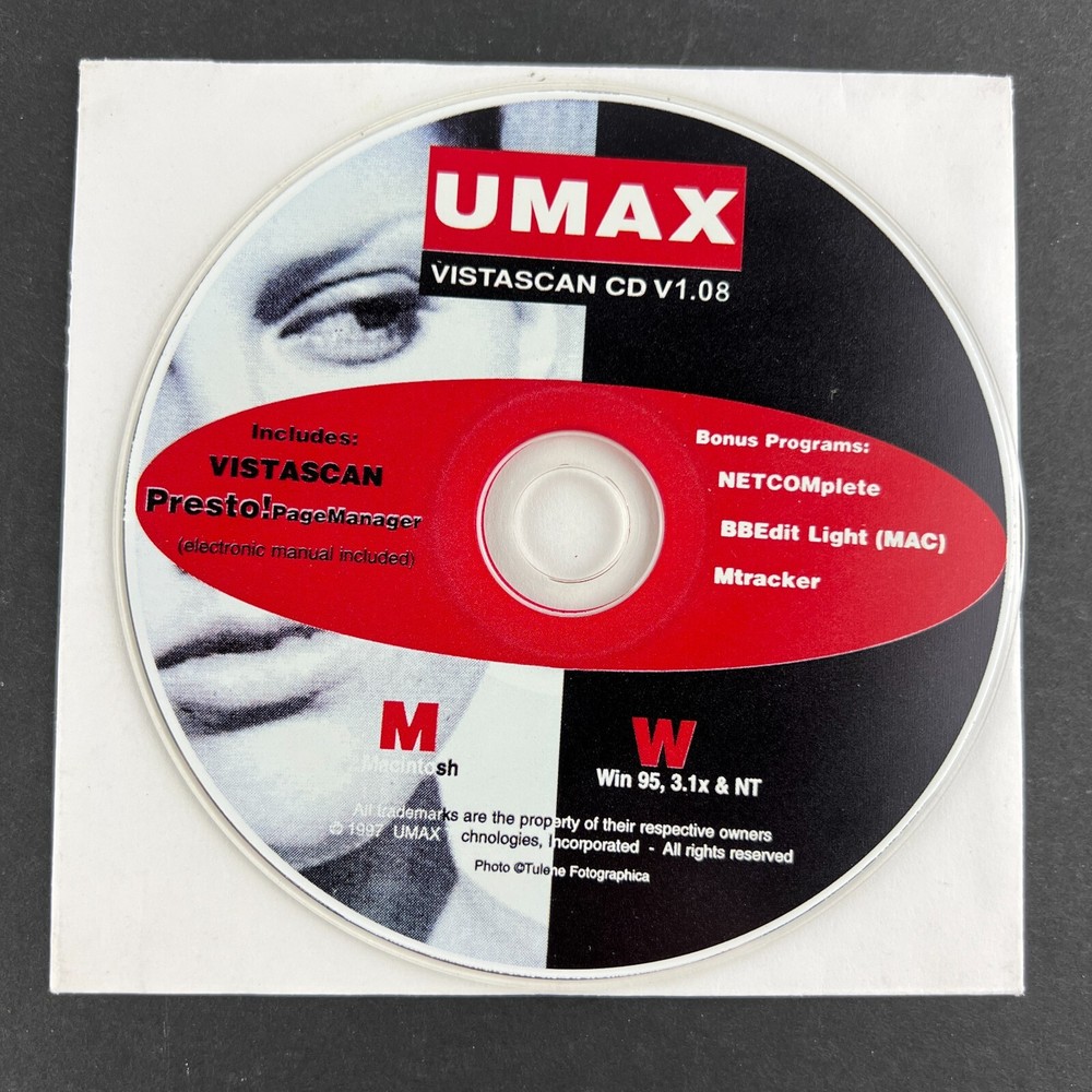 UMAX VistaScan V1.08 CD-ROM PC Software
