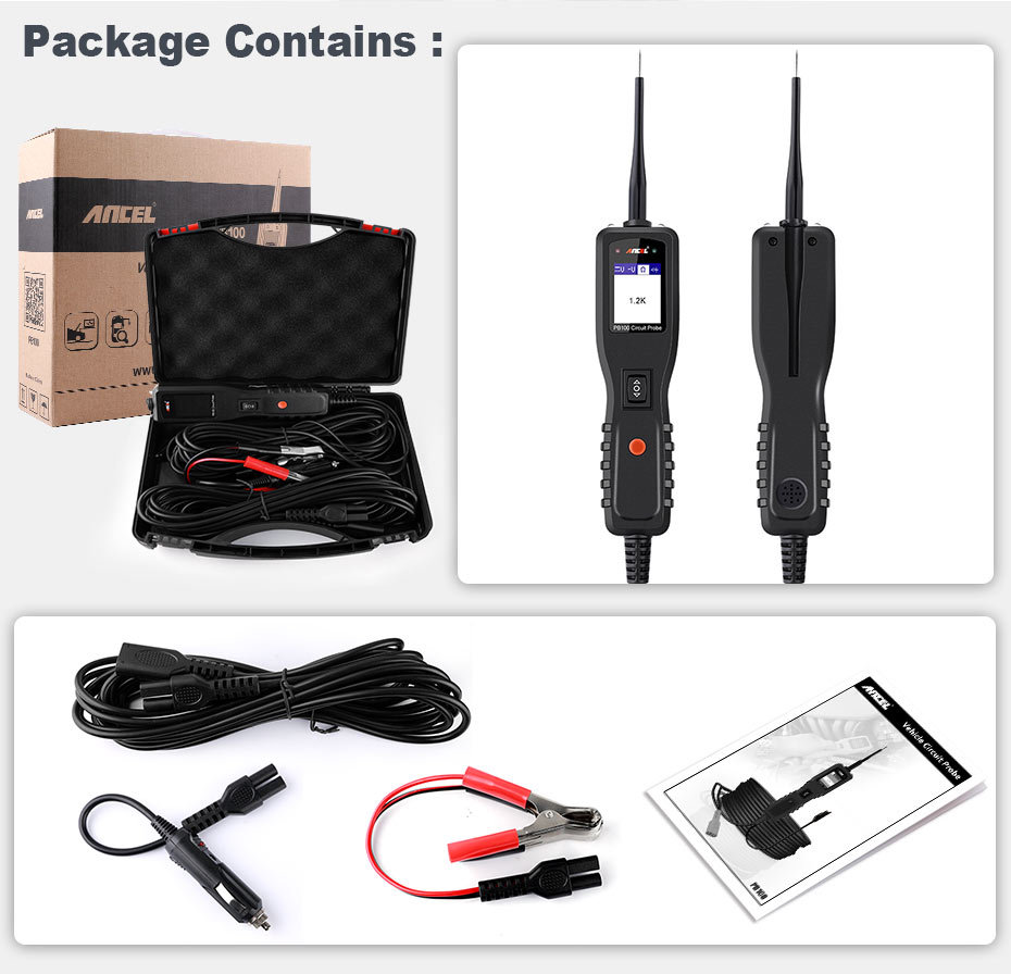 12V 24V Electrical Power Circuit Probe Tester Test Leads Test Probe Scan Tool