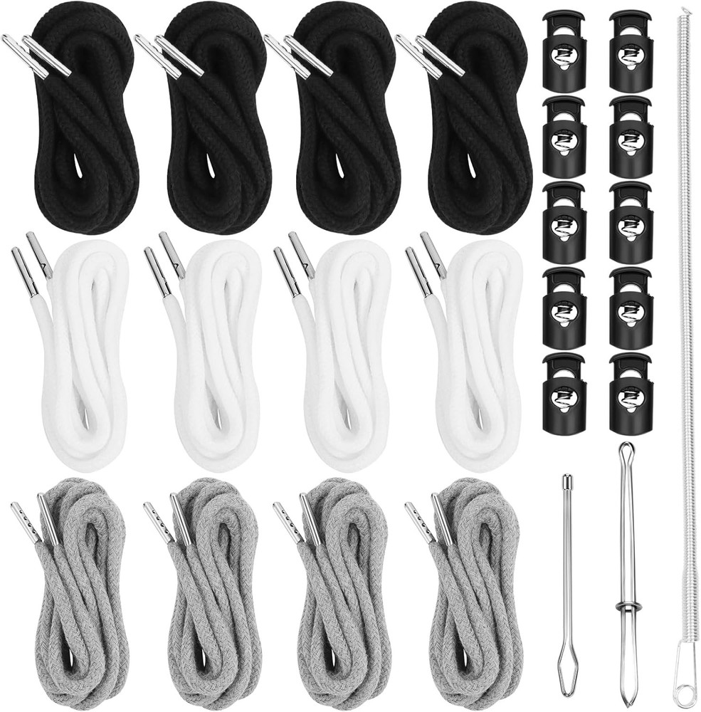 MiniRed 12PCS 57 Inch Drawstring Cord Replacement with Threaders