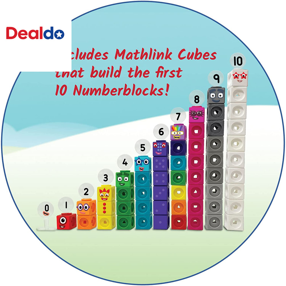 Mathlink Cubes Numberblocks 1-10 Activity Set, 30 Preschool Learning Activities,