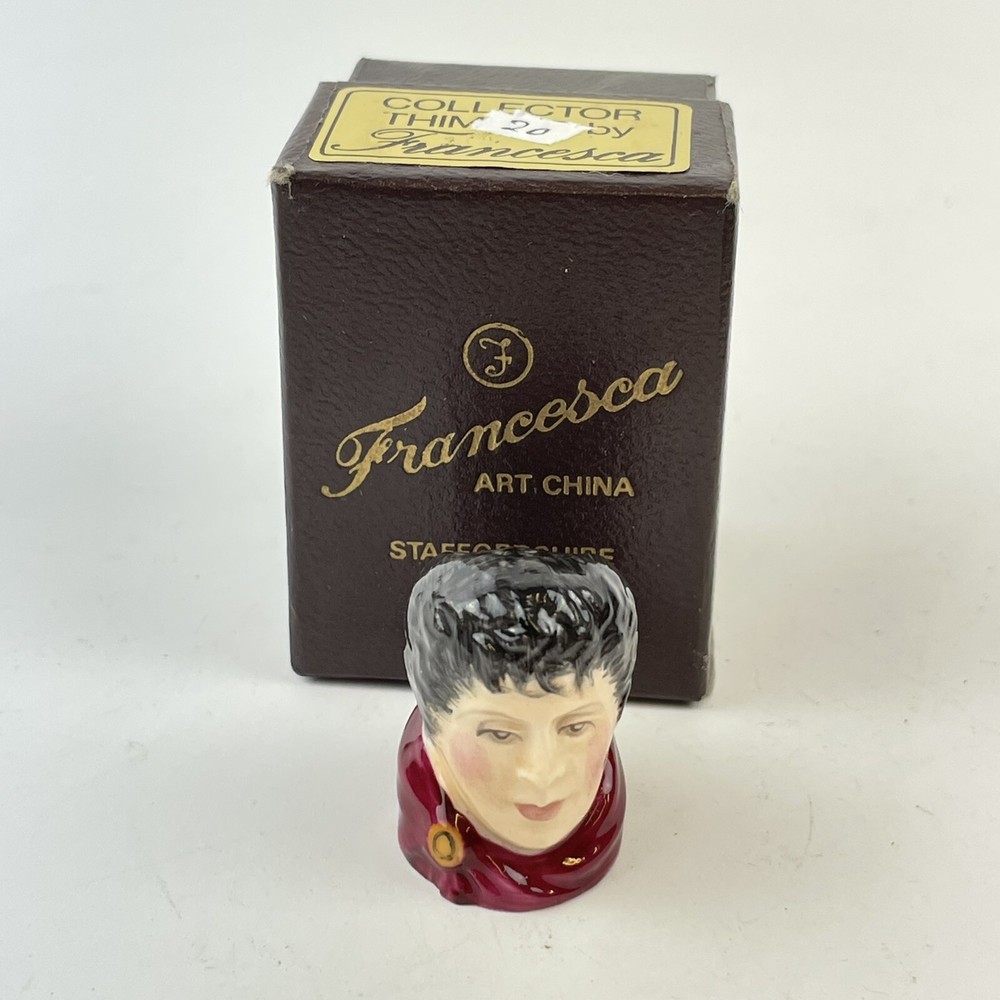 Hand Painted Ceramic Thimble Francesca Staffordshire #20 Anthony