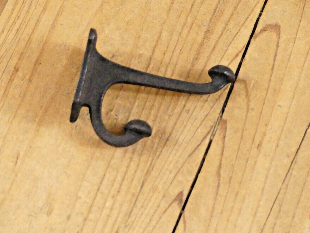 10 PCS Cast Iron Vintage Style Coat Hooks Hat Hook Rack Hall Tree Flat Black