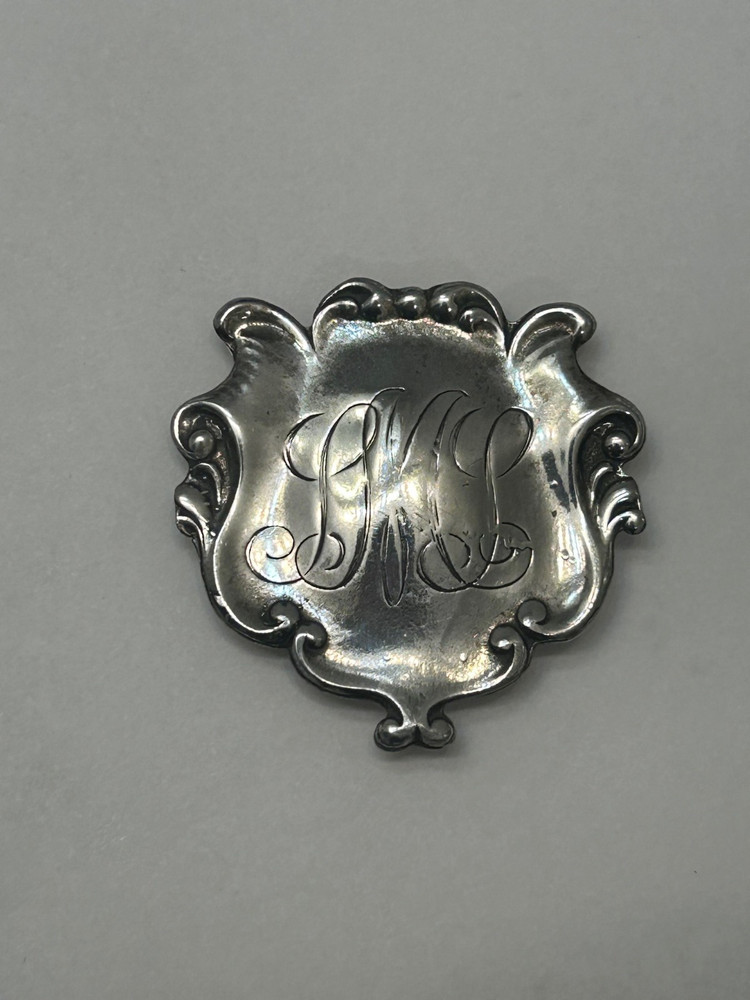 VINTAGE MONOGRAMMED "LML" STERLING SILVER BUTTON COVER