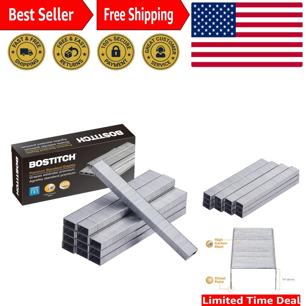 Full Strip Staples, 1/4" - 5,000 Count for Efficient Staples Performance