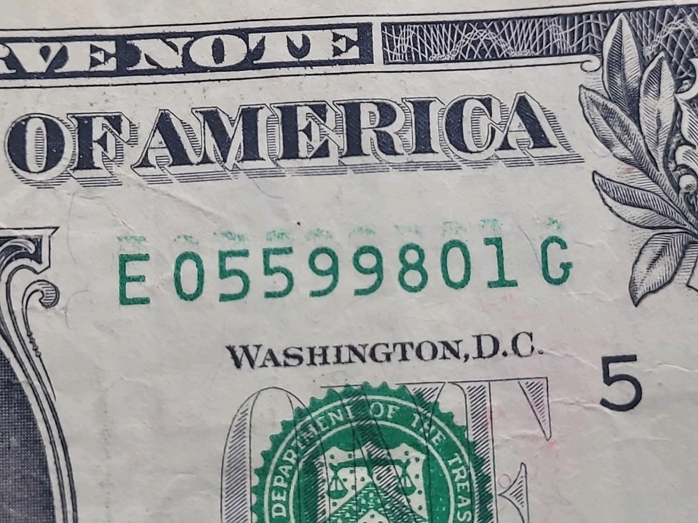 2009 One Dollar Error Over Ink.
