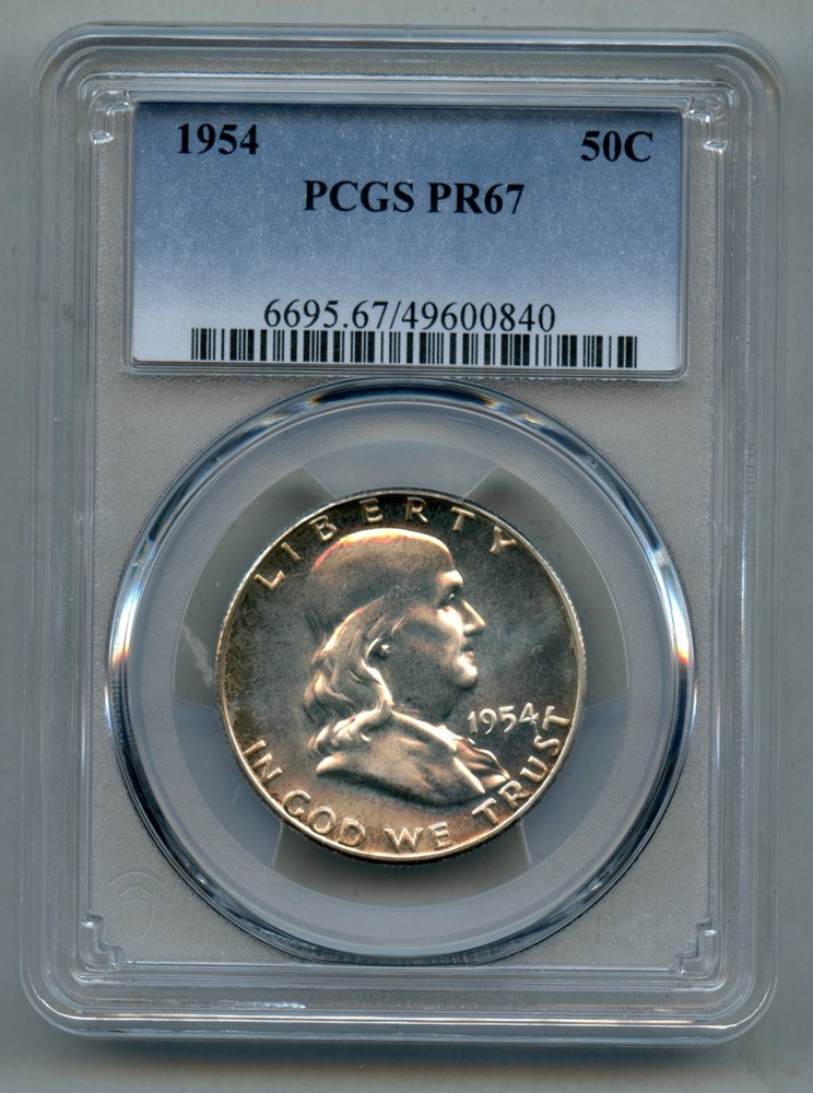 1954 Franklin Silver Half Dollar PCGS PR 67