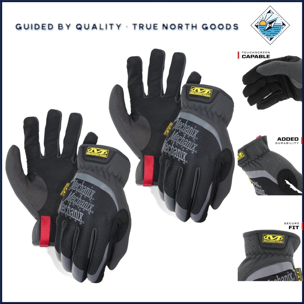 2 Pack of Durable Work Gloves - Touchscreen Capable with Reinforced Stitching