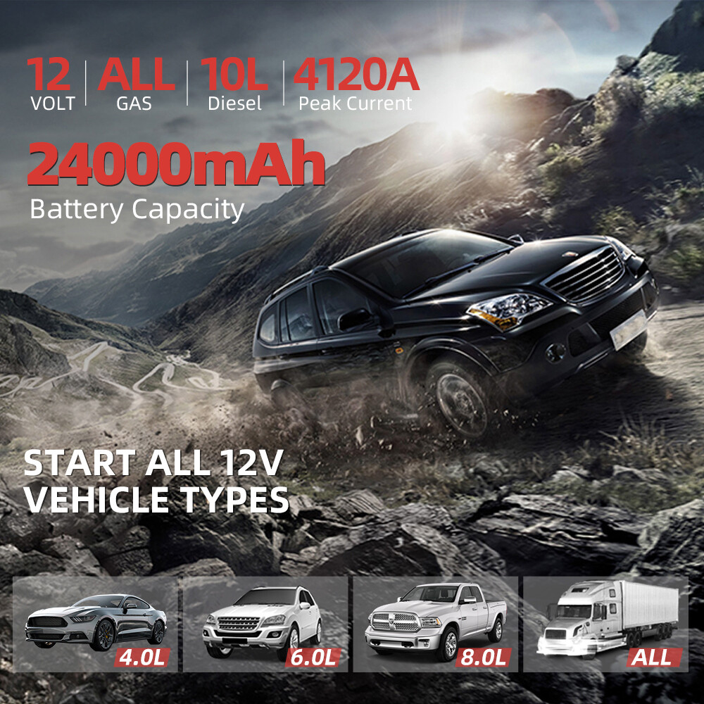 YESPER 4120A Car Jump Starter Booster Jumper Pack Power Bank Battery Charger US