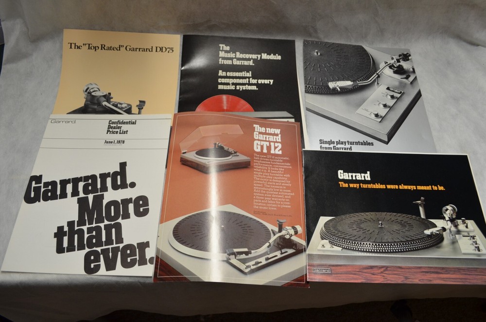 10 Data Sheets/Foldouts- Garrard  &1  Foldout- Ferrograph. England. 1970s. Mint-