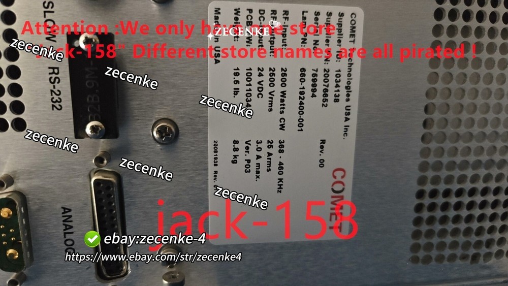 660-192400-001 BY DHL OR Fedex