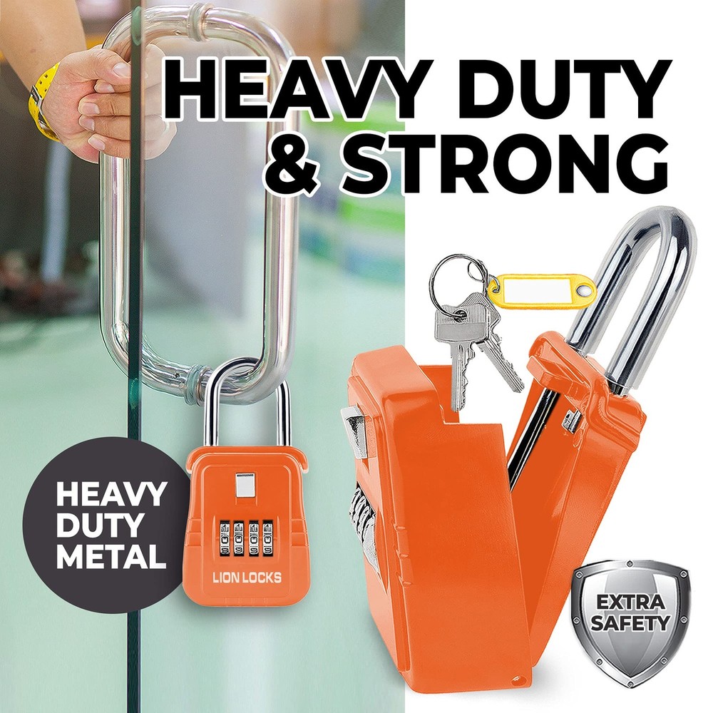 Outdoor Key Lock Box 6 Pack Lion Locks 1500 Code Lockbox Keys Realtor Short-Term