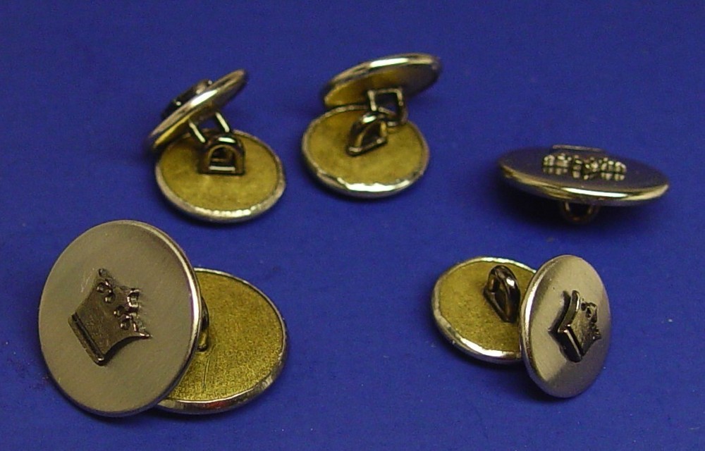LOUIS PHILIPPE Replacement Buttons 9 Silver tone solid Metal Buttons Good Cond.