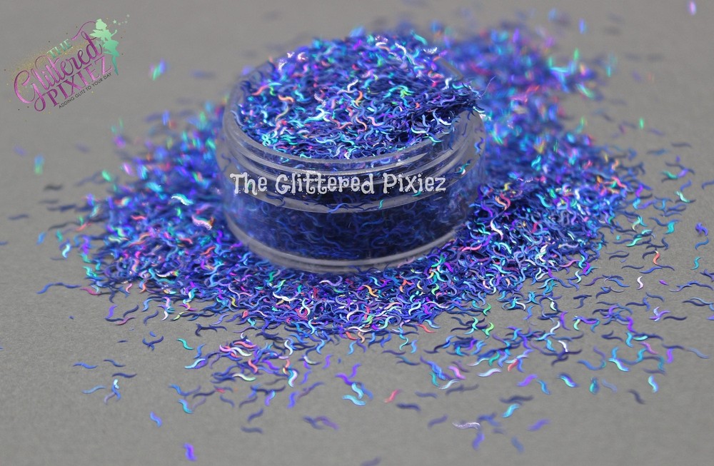 BILLIE JEAN BLu WAVe shape holographic Glitter- Pixie Shapes-