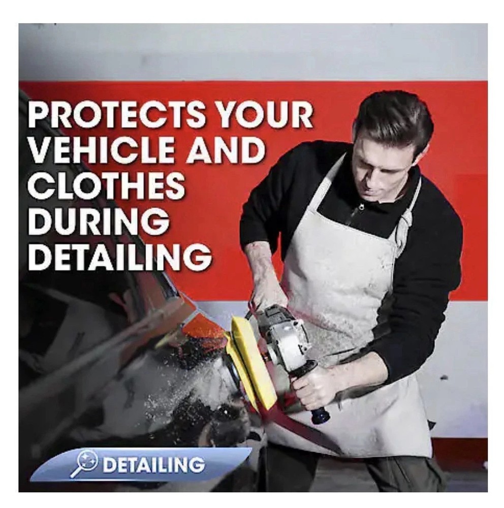 AutoCraft Detailing Apron Microfiber Gray Two Pockets Adjustable Neck Strap