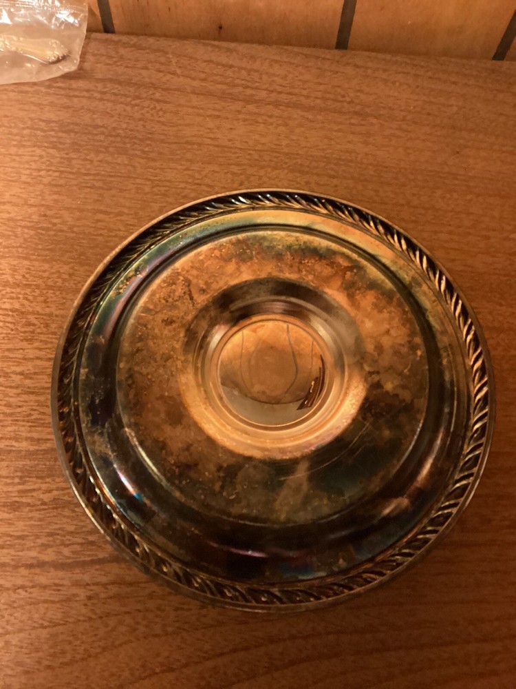 Vintage Silver Plate Sauce Bowl With Spoon