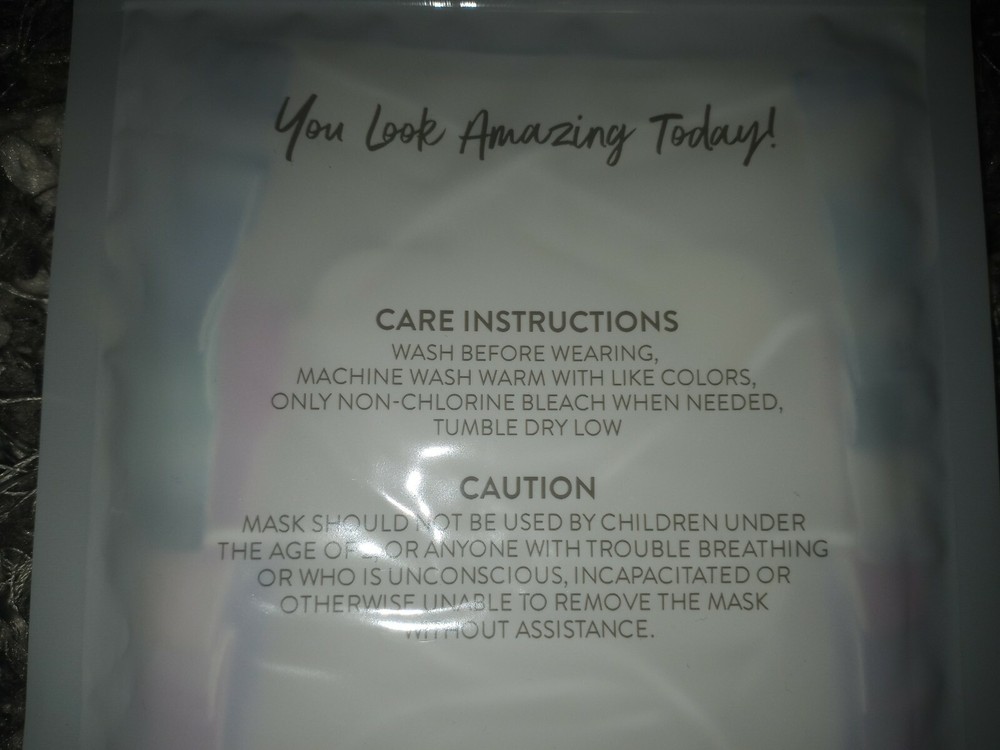 Justice 3pk reusable Face MAsk 2 tye dye & 1 solid new
