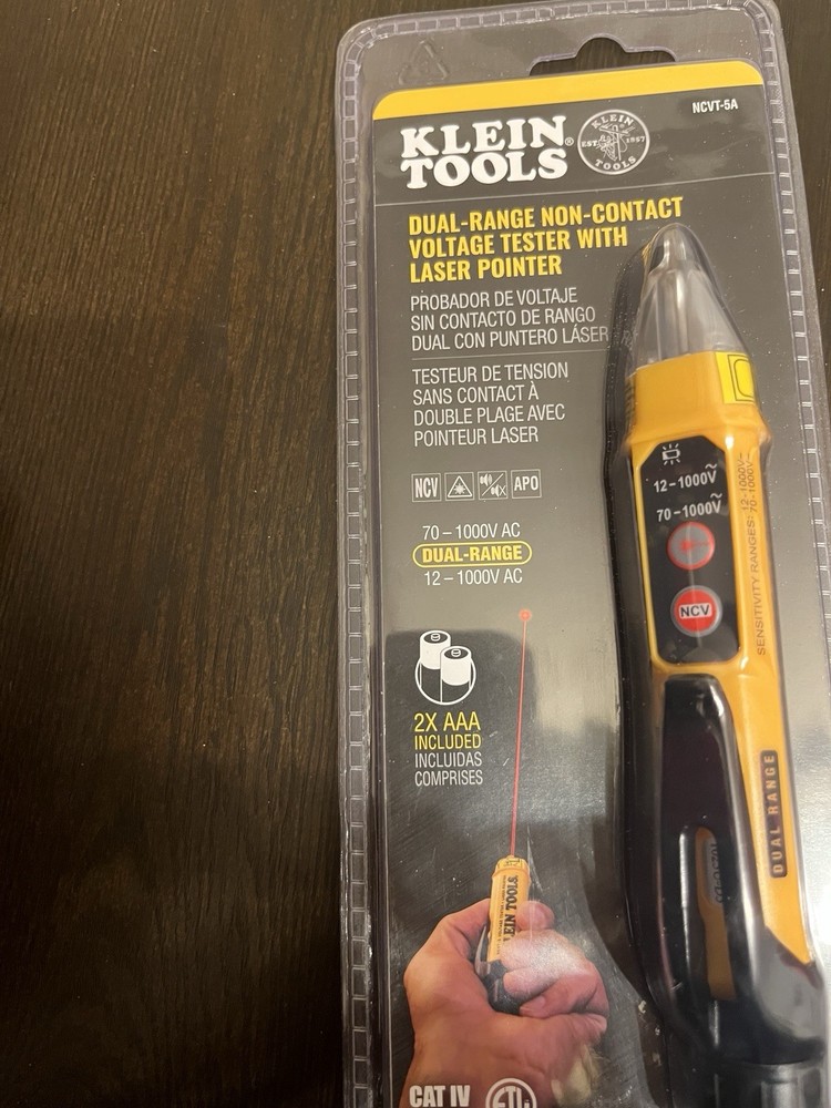 Klein Tools NCVT-5A Dual-Range on-Contact Voltage Tester With Laser Pointer