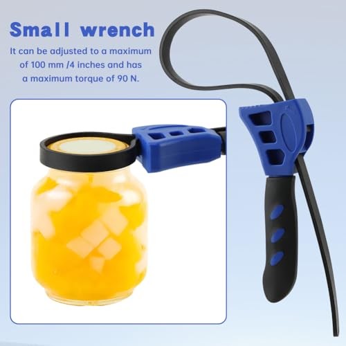 Adjustable Rubber Strap Wrench Set, 2pcs - Max Diameter 4" and 6", Blue+black