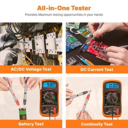 Voltmeter Ammeter Ohmmeter Circuit Checker with Backlight Digital Multimeter