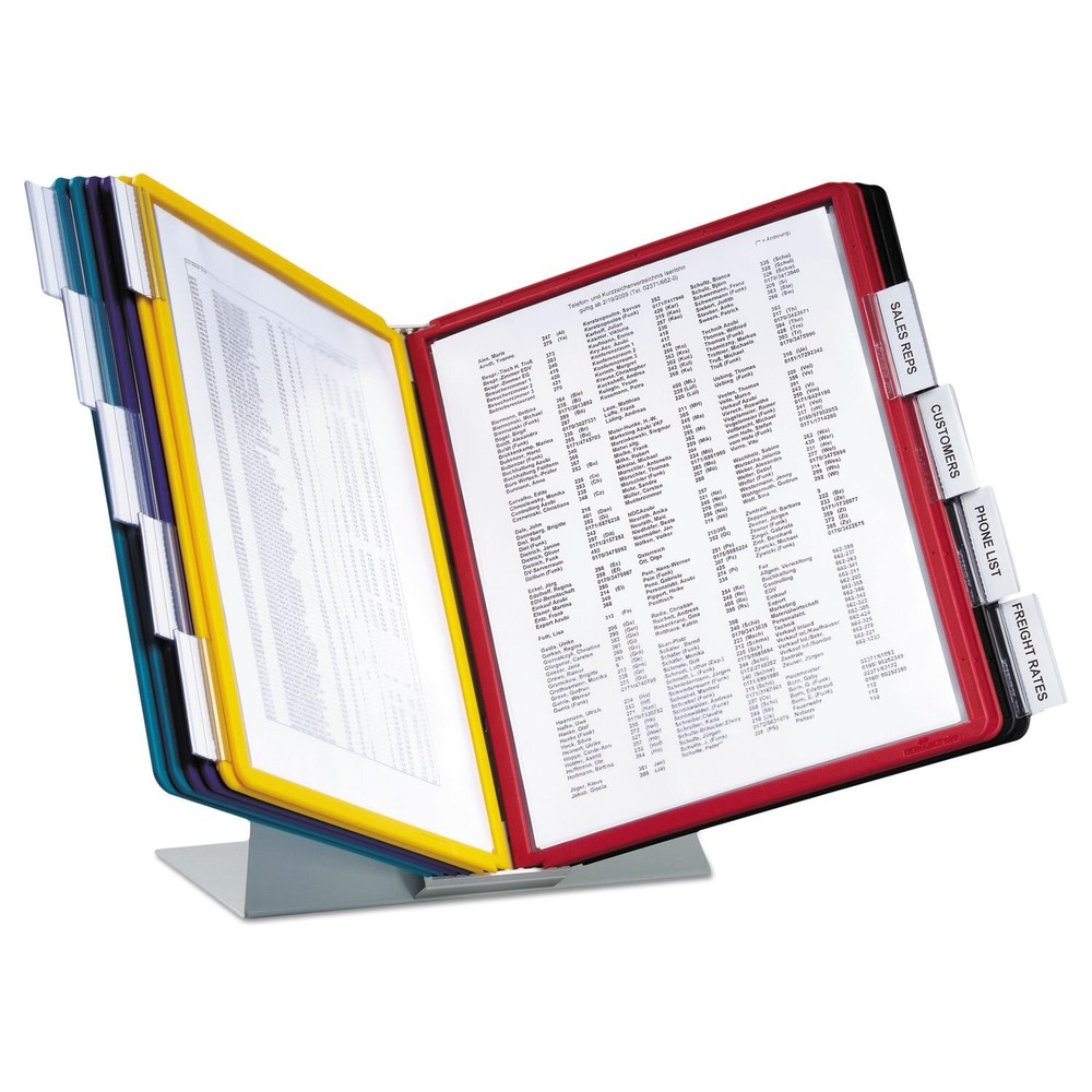 DURABLE Metal Base; Polypropylene Panel Desktop Reference System, 10 Double-S...
