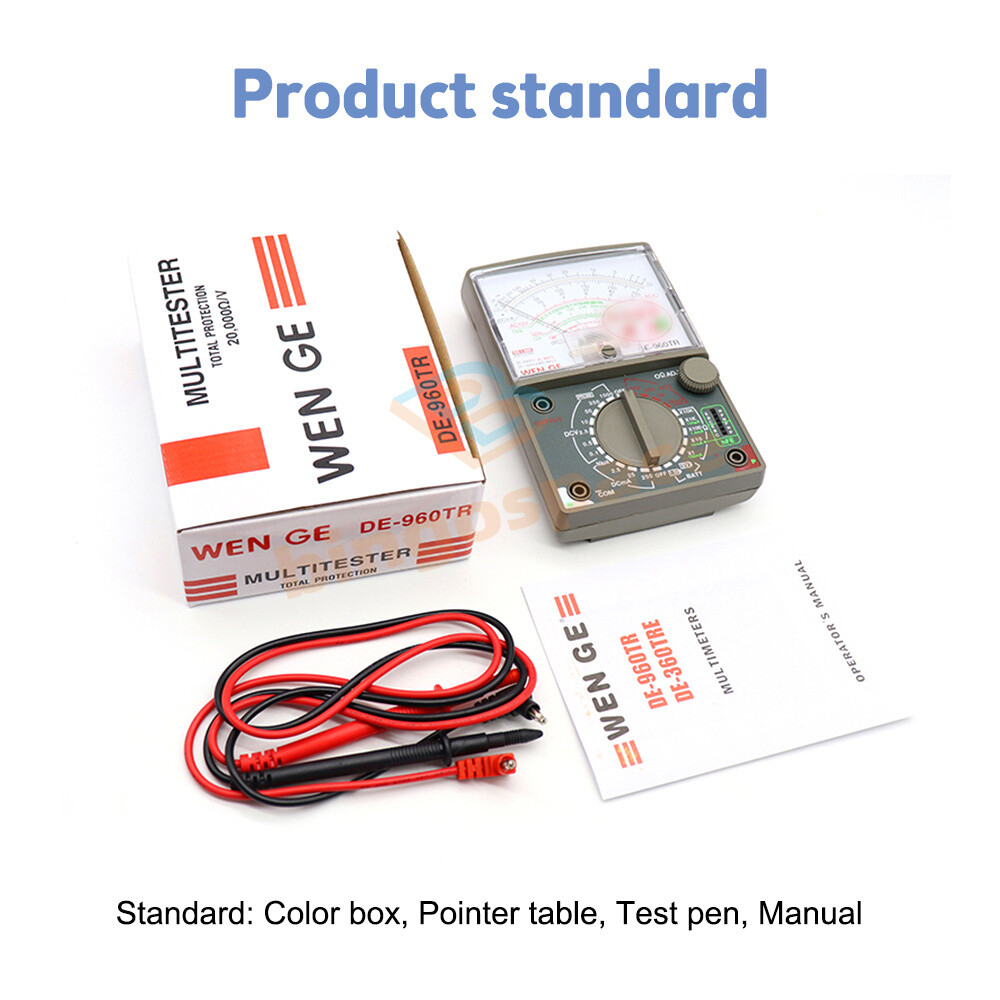 Multimeter DC AC Analogue Meter DE-960TR Multitester Resistance Volt Current Ohm